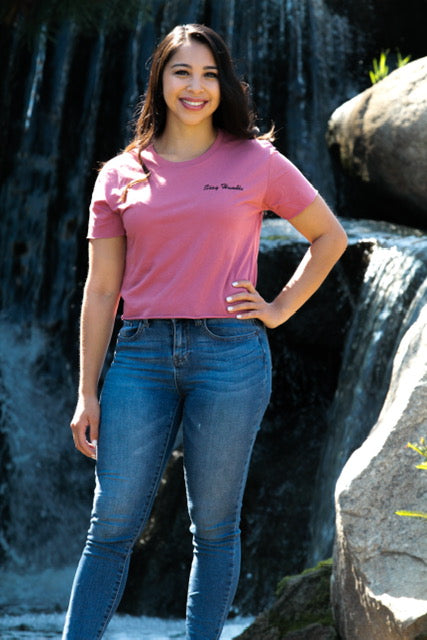 Women's Embroidered Crop T-Shirt